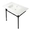 Fauceture KVPB3722710 37-Inch Console Sink with Stainless Steel Legs (Single Faucet Hole), White/Matte Black KVPB3722710 - alternate 1